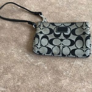 Black and Gray Coach Wristlet